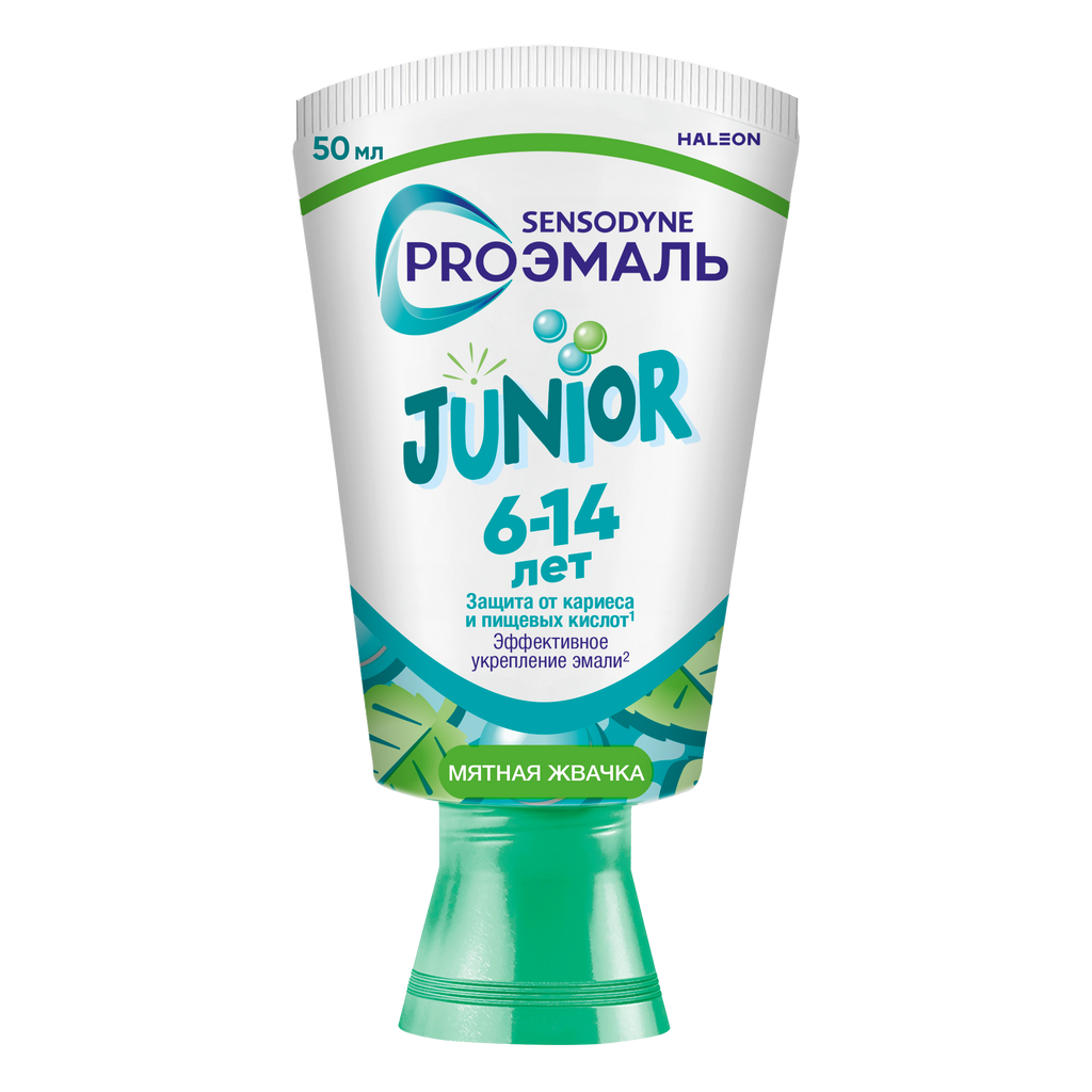 Зубная паста детская Sensodyne PROЭМАЛЬ JUNIOR, паста зубная, мятная жвачка, 50 мл, 1 шт.