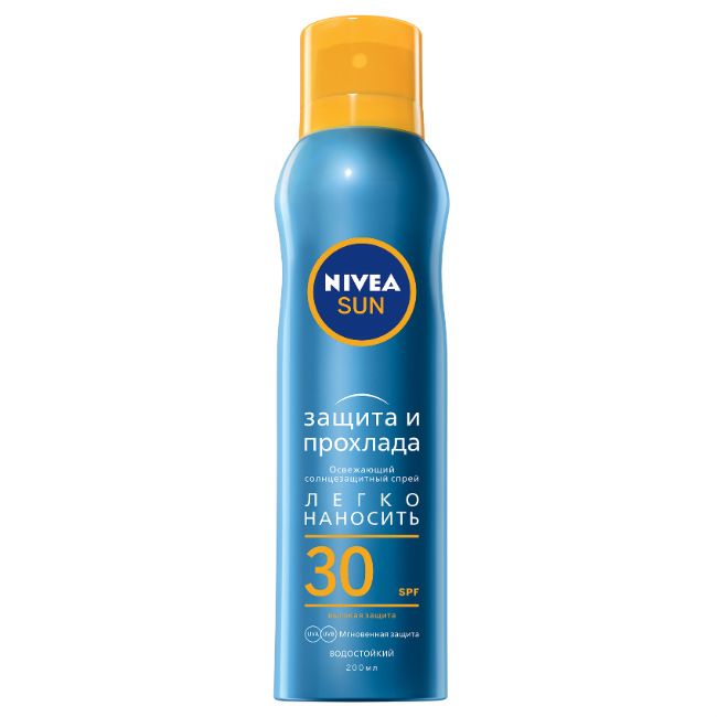 фото упаковки Nivea Sun Защита и прохлада Солнцезащитный спрей освежающий SPF30