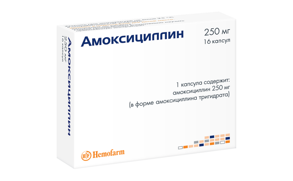 Амоксициллин, 250 мг, капсулы, 16 шт.