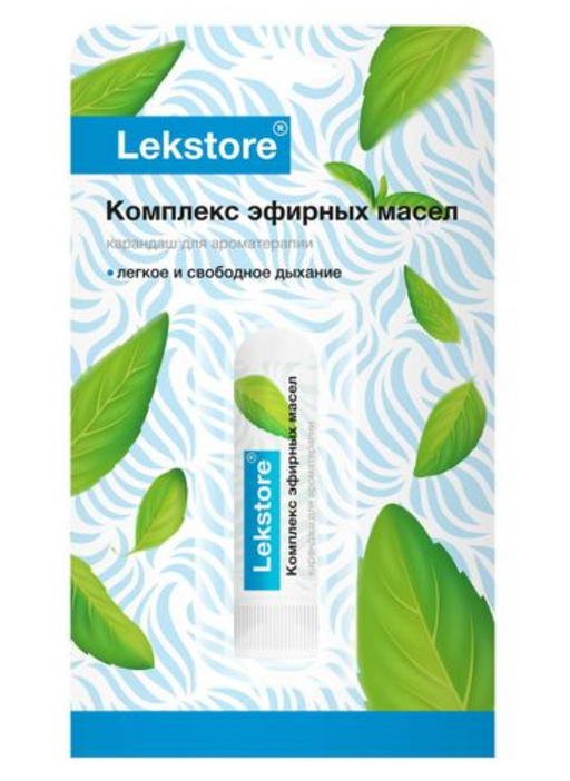 Lekstore Карандаш для ароматерапии, с комплексом эфирных масел, 1.3 г, 1 шт.