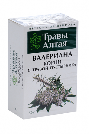 Травы Алтая Валериана корни с травой Пустырника, сырье растительное, 50 г, 1 шт.