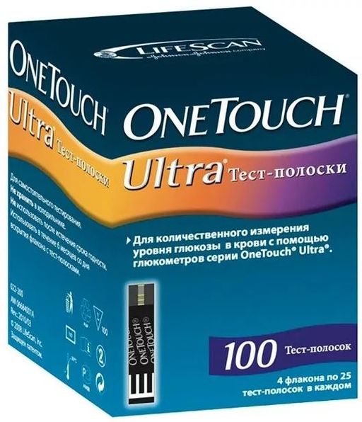Тест-полоски OneTouch Ultra, тест-полоска, 100 шт.