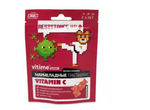 Vitime Gummy Витамин С, пастилки мармеладные, клубника, 30 шт.