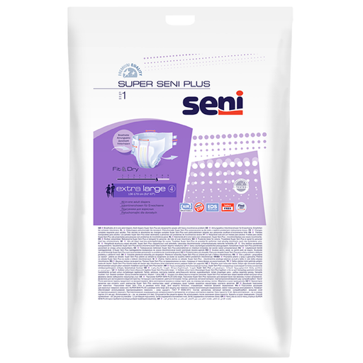Seni Super Plus Подгузники для взрослых, Extra Large XL (4), 130-170 см, 1 шт.