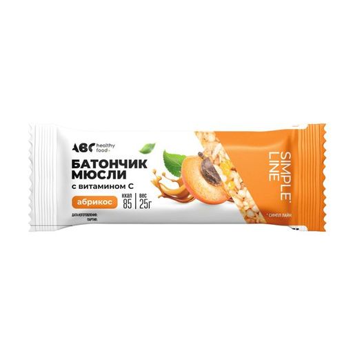 Батончик мюсли Я натуральный, батончик, абрикос, 25 г, 1 шт.