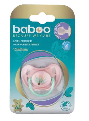 Baboo Соска-пустышка латексная круглая Flora, с 6 месяцев, 1 шт.
