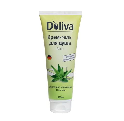 Doliva Крем-гель для душа, гель для душа, с алоэ, 250 мл, 1 шт.